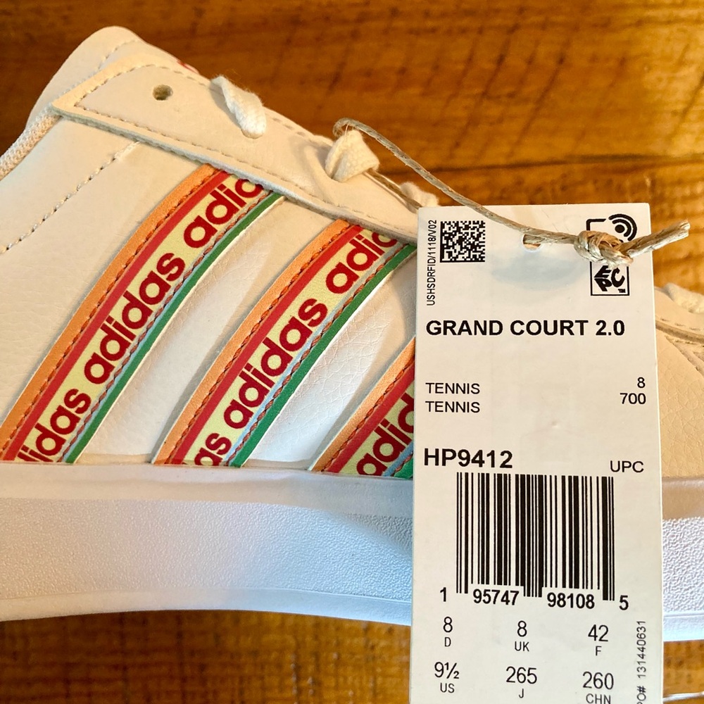 SOLD FARM Rio x Adidas Grand Court 2.0 Tennis Shoe Sneaker Footwear White EU 42 - Picture 11 of 12